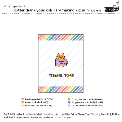 Lawn Fawn critter thank yous kids cardmaking kit: mini Kartenbastelset Produktbild 3