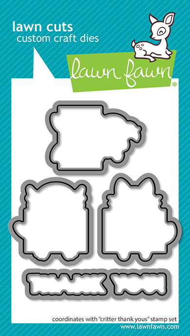 Lawn Fawn critter thank yous Outline Stanzen