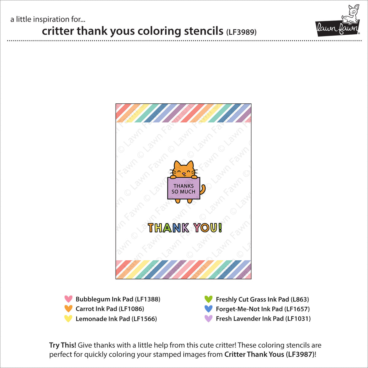 Lawn Fawn critter thank yous Coloring Schablone Produktbild 3