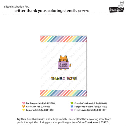 Lawn Fawn critter thank yous Coloring Schablone Produktbild 3