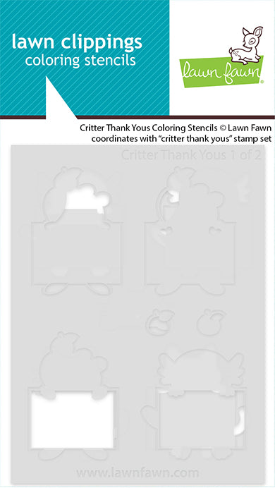 Lawn Fawn critter thank yous Coloring Schablone