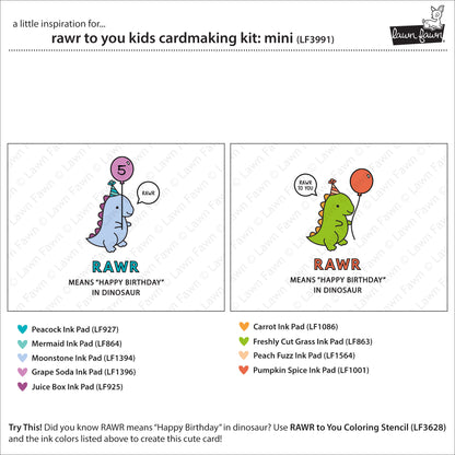Lawn Fawn rawr to you kids cardmaking kit: mini Kartenbastelset Produktbild 3
