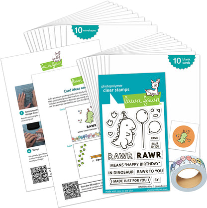 Lawn Fawn rawr to you kids cardmaking kit: mini Kartenbastelset
