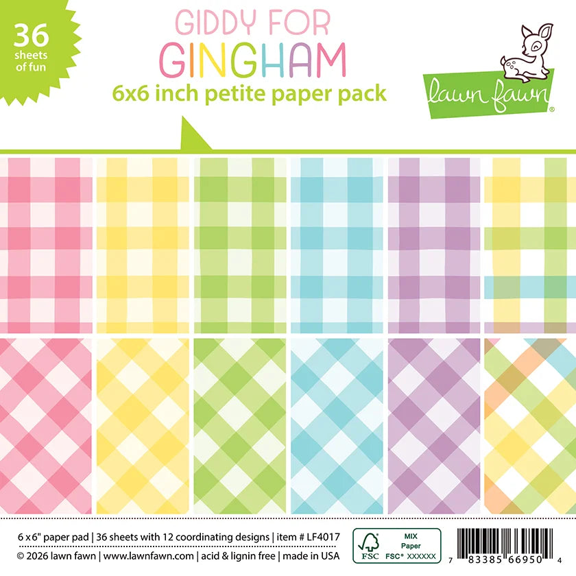 Lawn Fawn Giddy For Gingham Petite Paper Pack Petite Paper Pack 6x6