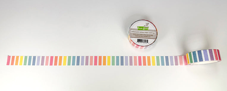 Lawn Fawn Vertical Pastel Rainbow Stripes Washi Tape