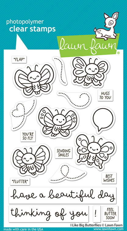 Lawn Fawn I Like Big Butterflies 4x6 Clear Stamp Set