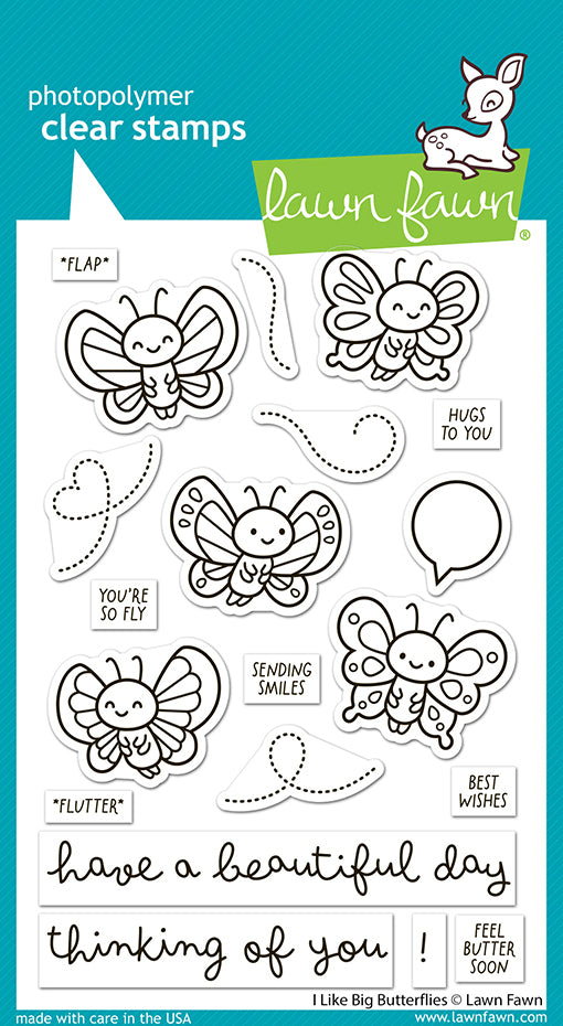 Lawn Fawn I Like Big Butterflies 4x6 Clear Stamp Set