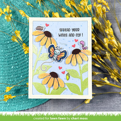 Lawn Fawn Henry's Build-A-Sentiment: Butterfly 3x4 Clear Stamp Set