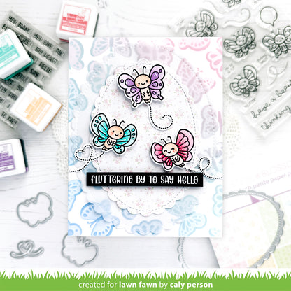 Lawn Fawn Henry's Build-A-Sentiment: Butterfly 3x4 Clear Stamp Set