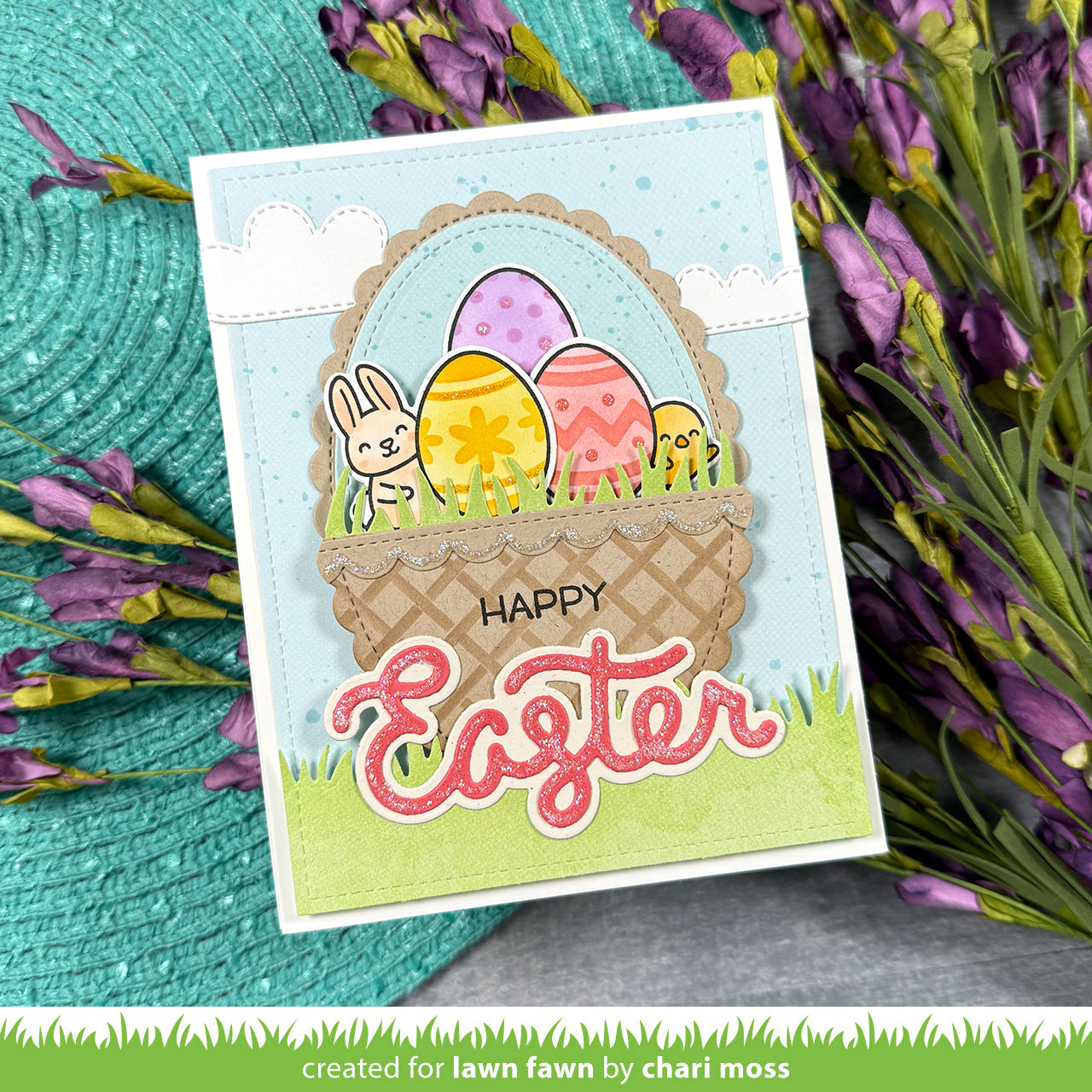 Lawn Fawn Stamp 'n Stencil Easter Eggs 4x6 Clear Stamp Set