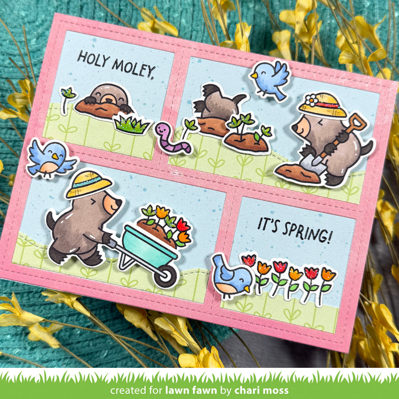 Lawn Fawn All the Garden Hats 2x3 Clear Stamp Set