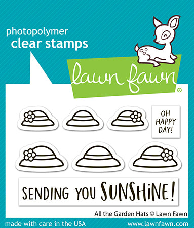 Lawn Fawn All the Garden Hats 2x3 Clear Stamp Set