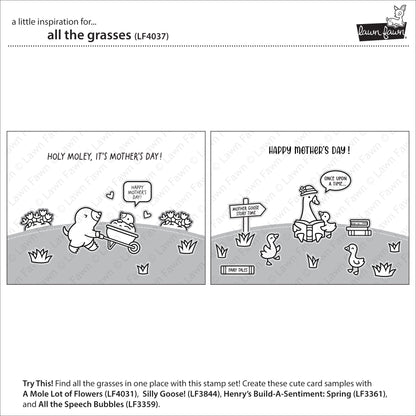 Lawn Fawn All the Grasses 2x3 Clear Stamp Set