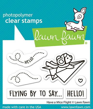 Lawn Fawn Have a Mice Flight 2x3 Clear Stamp Set