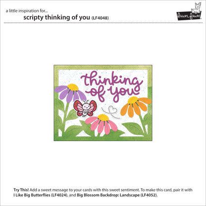 Lawn Fawn Scripty Thinking of You Stand alone Stanzen