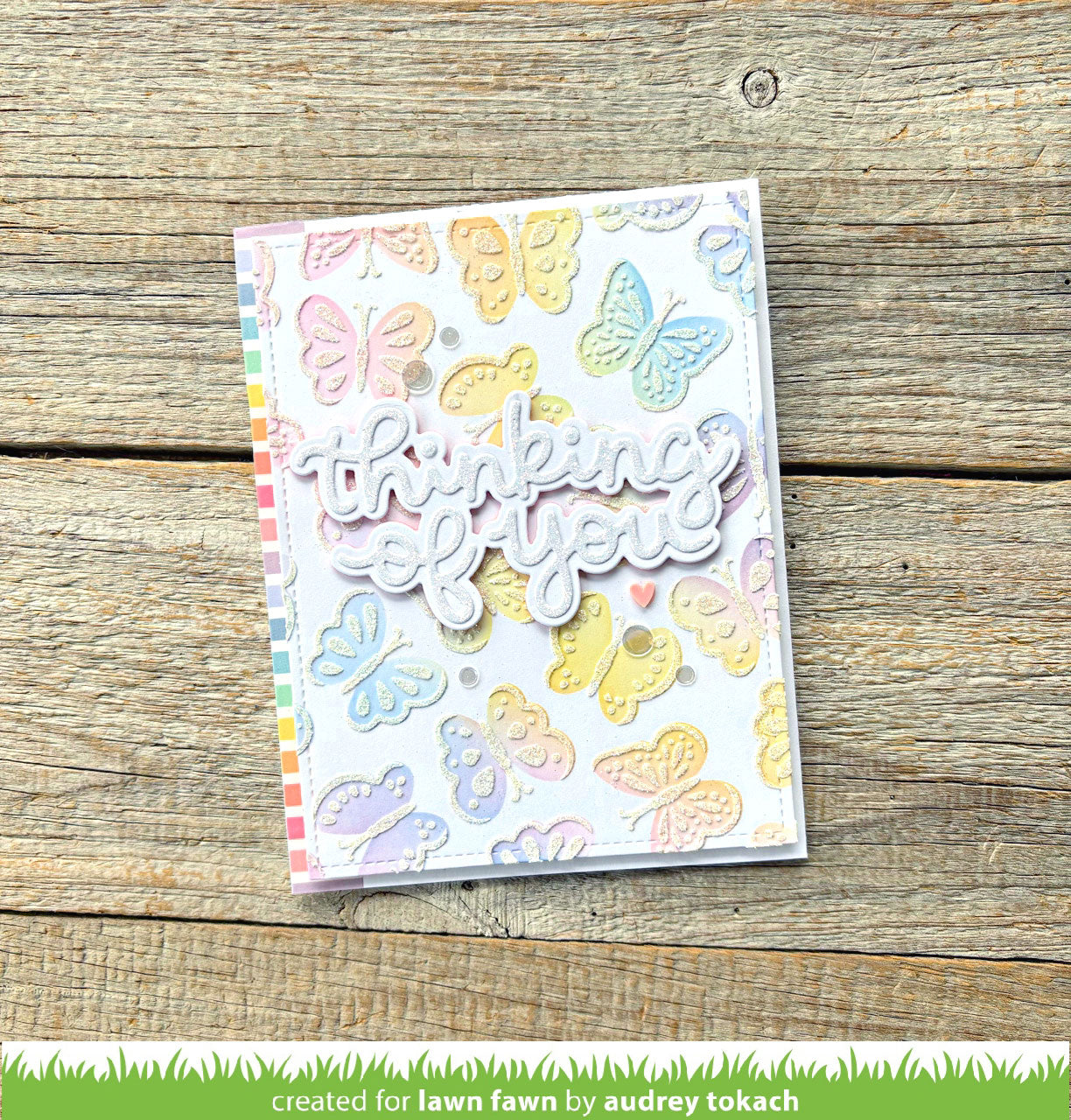 Lawn Fawn Scripty Thinking of You Outline Add-On Stand alone Stanzen