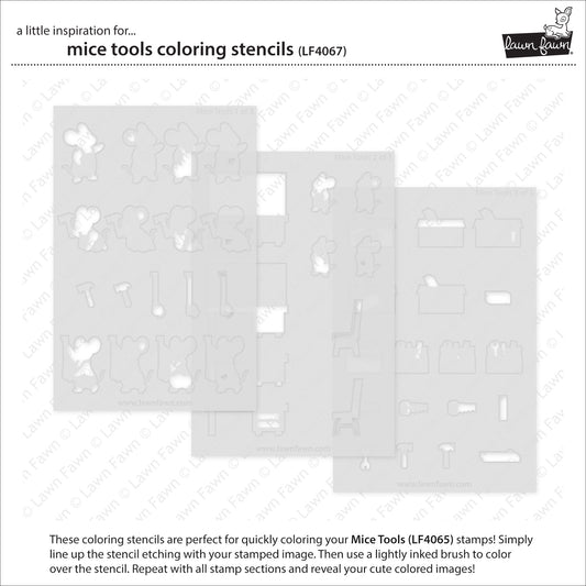 Lawn Fawn mice tools coloring stencils