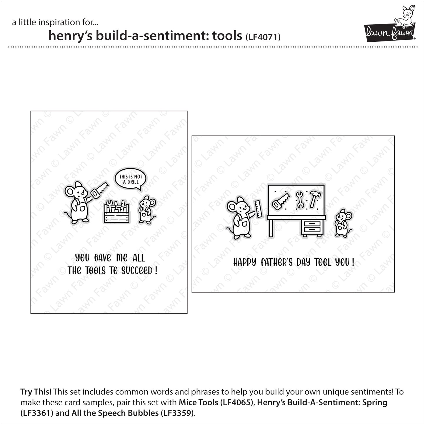 Lawn Fawn henry's build-a-sentiment: tools