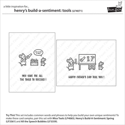 Lawn Fawn henry's build-a-sentiment: tools