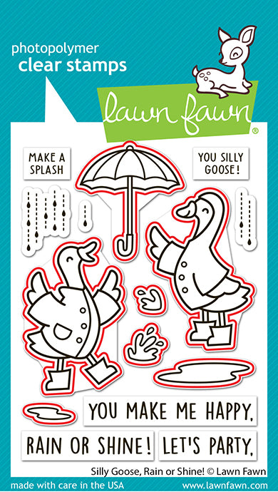 Lawn Fawn silly goose, rain or shine! lawn cuts