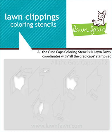 Lawn Fawn all the grad caps coloring stencils