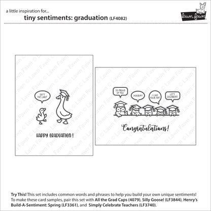 Lawn Fawn tiny sentiments: graduation