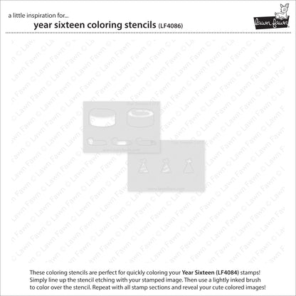 Lawn Fawn year sixteen coloring stencils