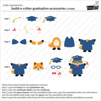 Lawn Fawn build-a-critter graduation accessories