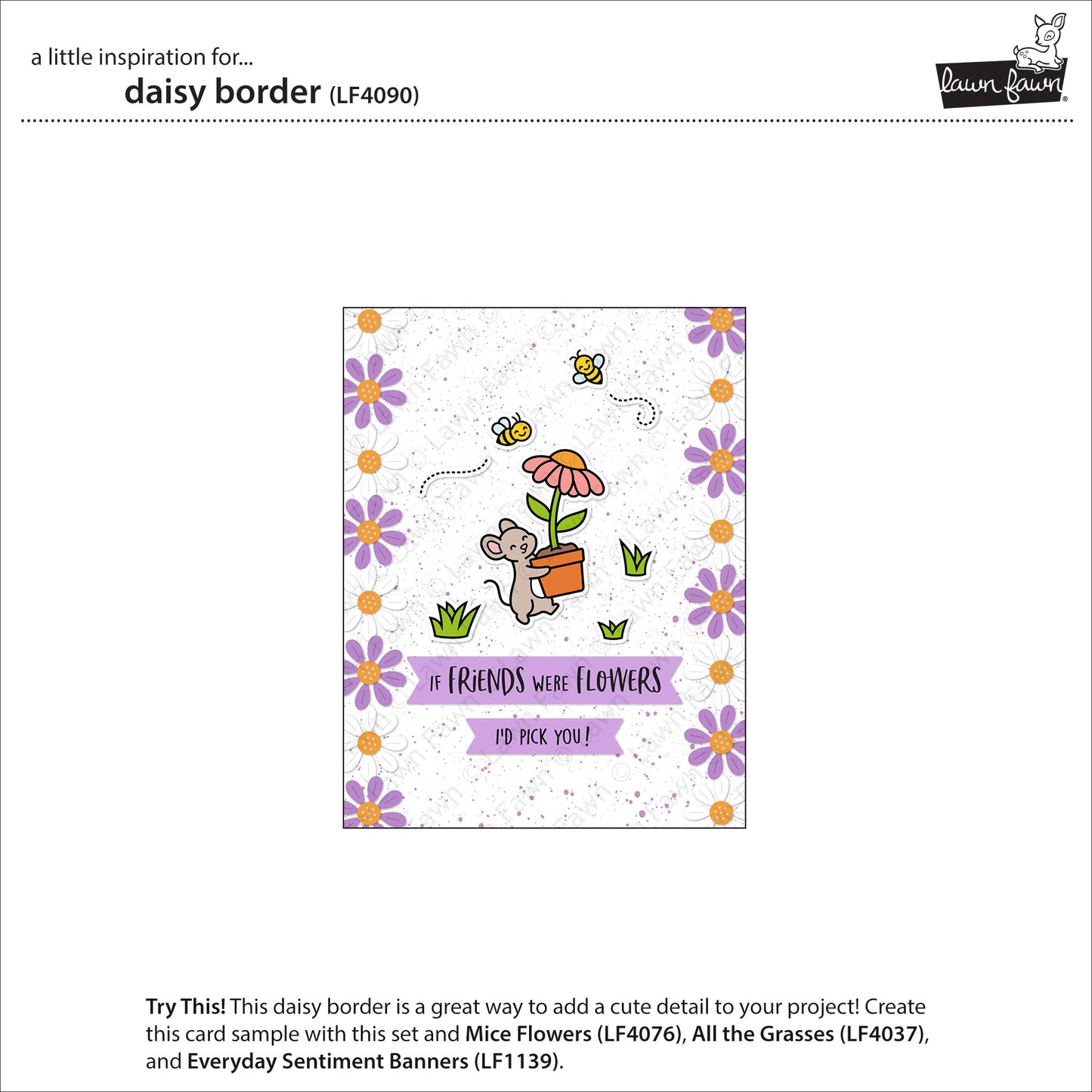 Lawn Fawn daisy border