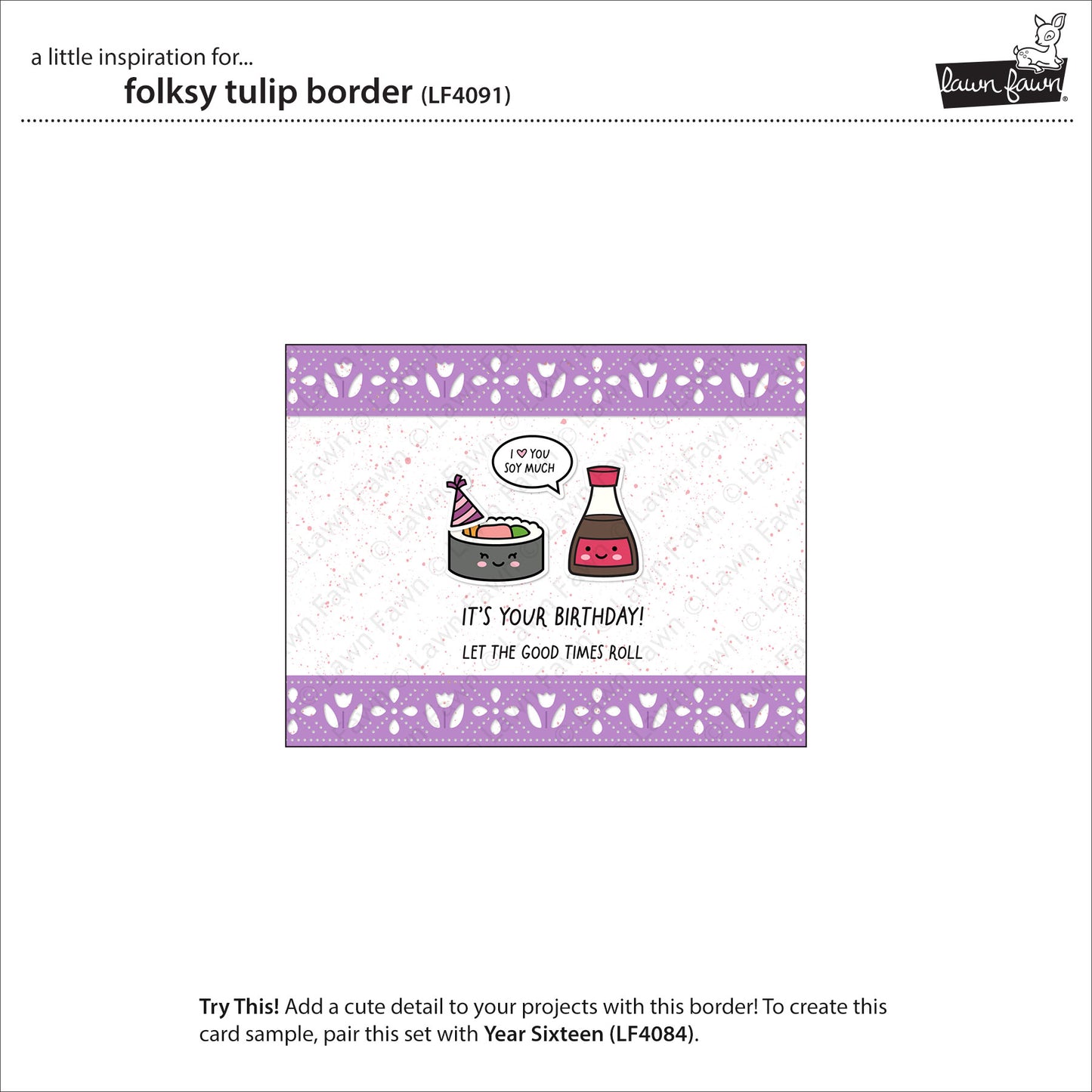 Lawn Fawn folksy tulip border