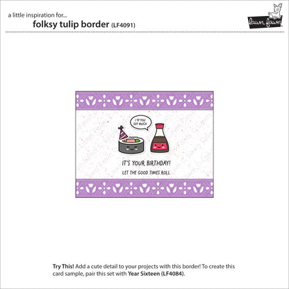 Lawn Fawn folksy tulip border