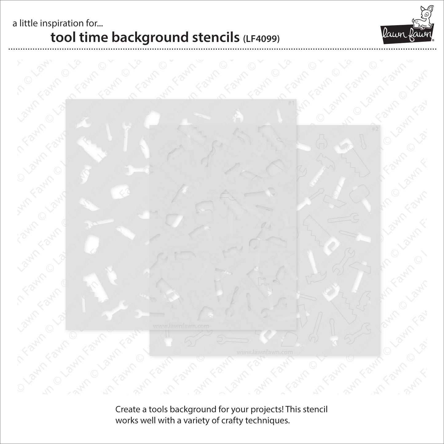 Lawn Fawn tool time background stencils