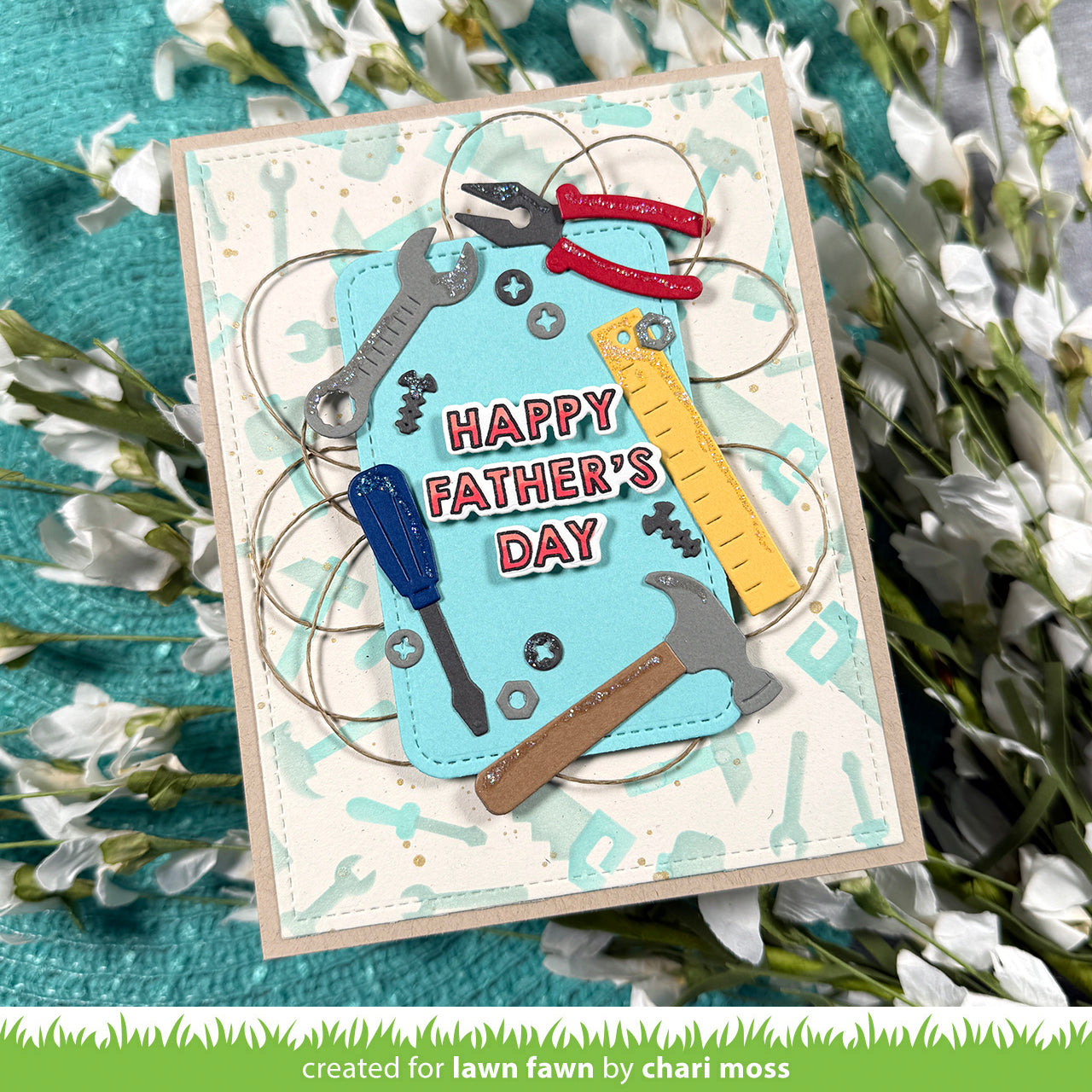 Lawn Fawn tool time background stencils