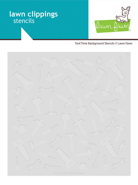 Lawn Fawn tool time background stencils