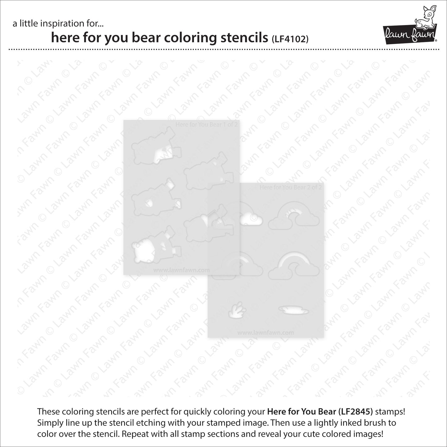 Lawn Fawn here for you bear coloring stencils