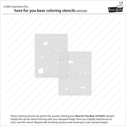 Lawn Fawn here for you bear coloring stencils