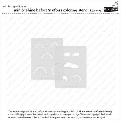 Lawn Fawn rain or shine before 'n afters coloring stencils