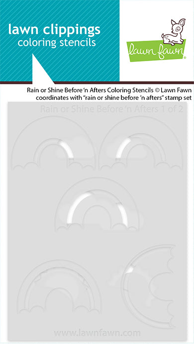 Lawn Fawn rain or shine before 'n afters coloring stencils