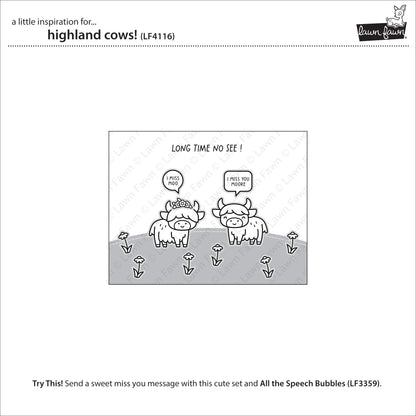 Lawn Fawn Highland Cows! Clear Stamp Set 4x6