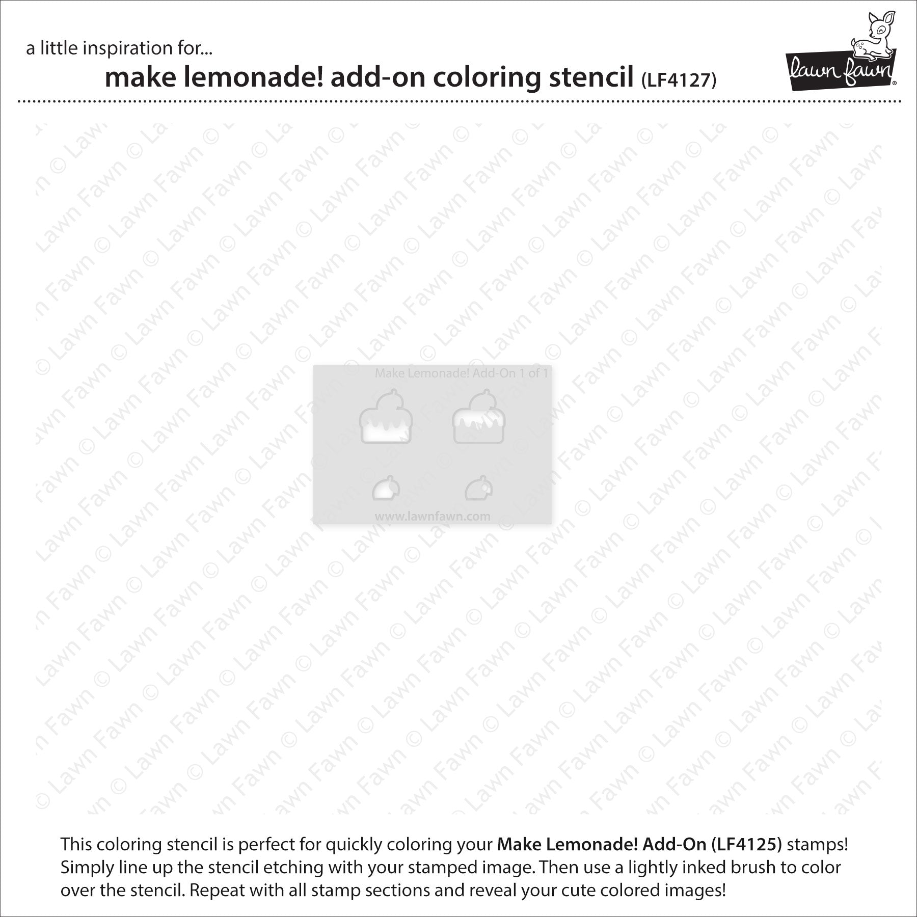 Lawn Fawn Make Lemonade! Add-On Schablonen zum schnellen Ausmalen von Stempeln