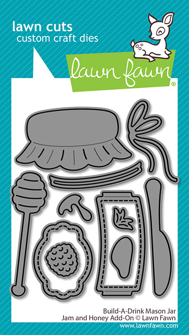 Lawn Fawn Build-A-Drink Mason Jar Jam And Honey Add-On Stanzen