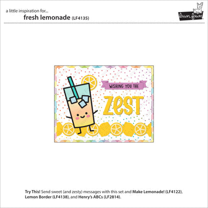 Beispiel für eine Karte mit Lawn Fawn Fresh Lemonade Stanzen
