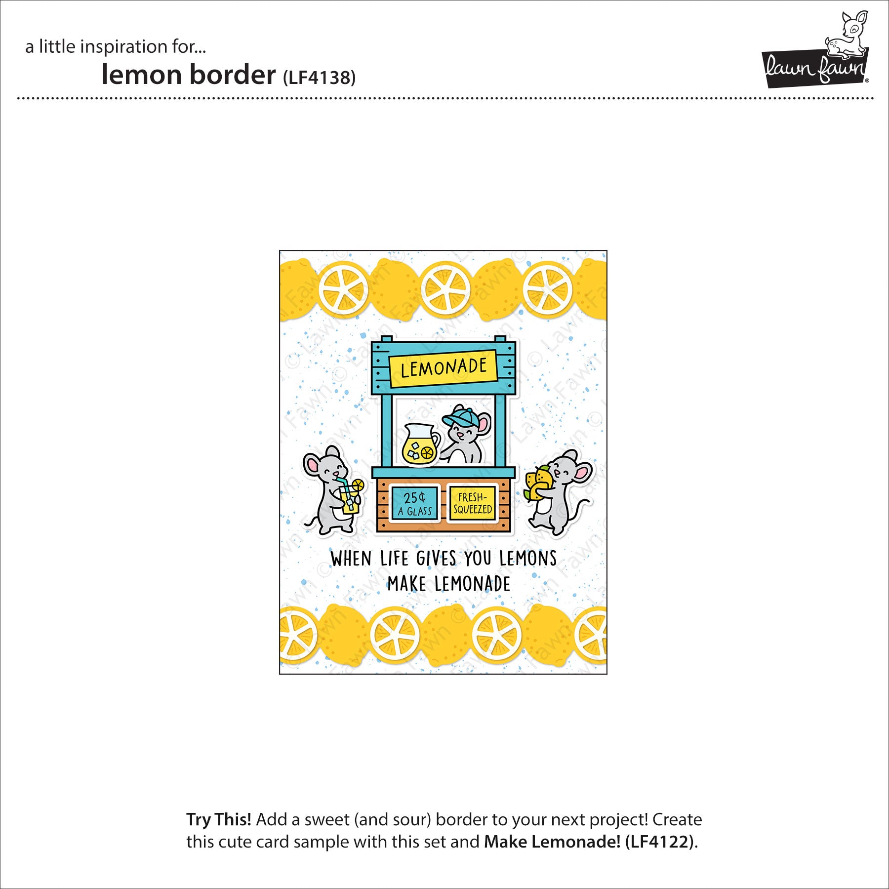 Beispiel für Lawn Fawn Lemon Border Stanzen