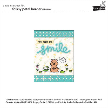 Beispielkarte mit Lawn Fawn Folksy Petal Border Stanzen