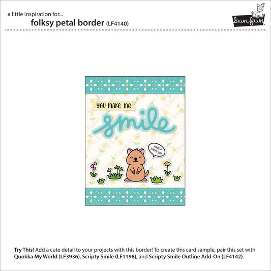 Beispielkarte mit Lawn Fawn Folksy Petal Border Stanzen