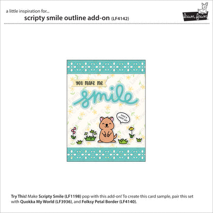Lawn Fawn Scripty Smile Outline Add-On Stanzen