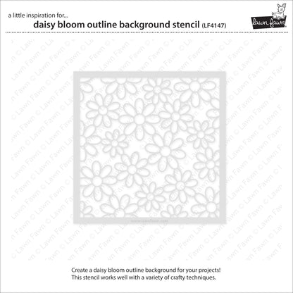 Lawn Fawn Daisy Bloom Outline Background Schablone für schnelle und detailreiche Blumenhintergründe