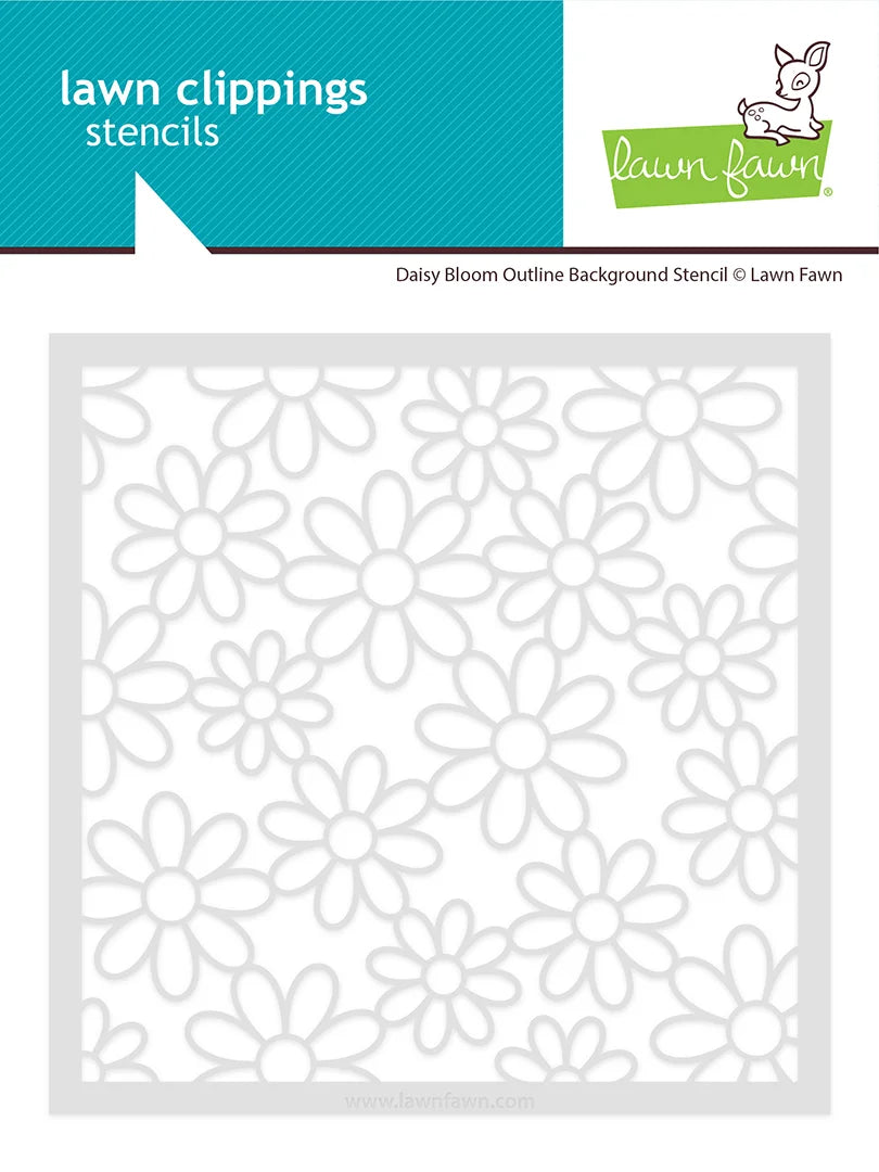 Lawn Fawn Daisy Bloom Outline Background Schablone für schnelle und detailreiche Blumenhintergründe