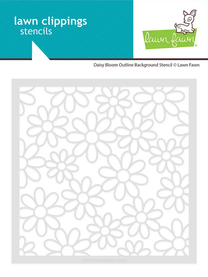 Lawn Fawn Daisy Bloom Outline Background Schablone für schnelle und detailreiche Blumenhintergründe