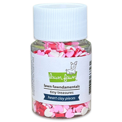 Flasche voll mit Lawn Fawn Heart Clay Pieces Tiny Treasures